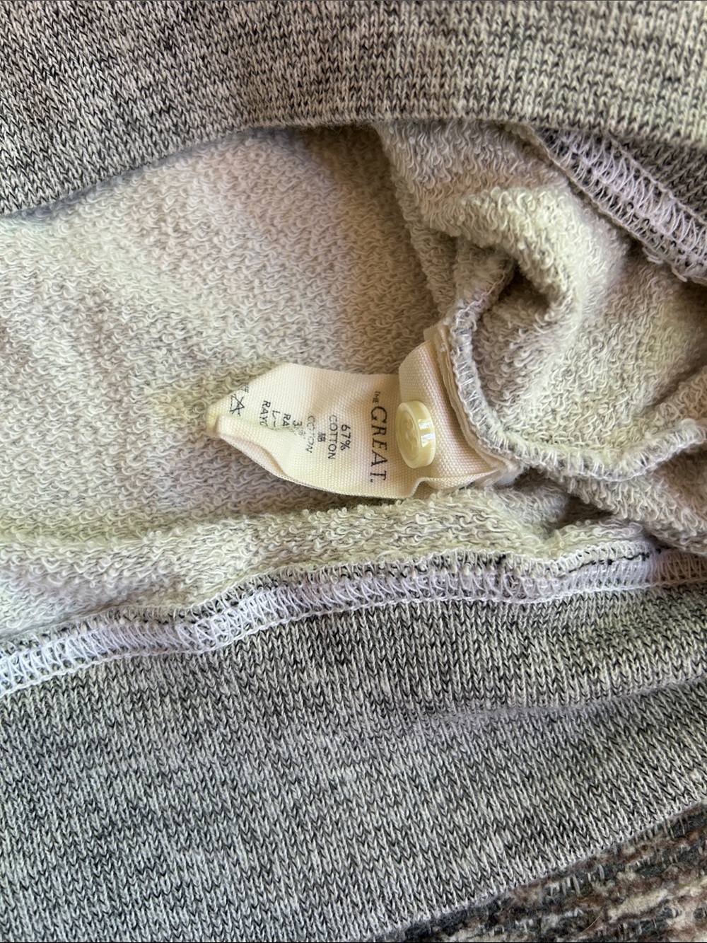 The Great light heather grey Henley Teammate Sweatshirt 2 M Soft Cozy Cotton - Picture 4 of 7
